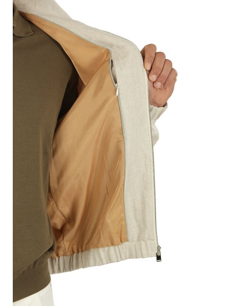 Giubbino Canali in Lino Sabbia