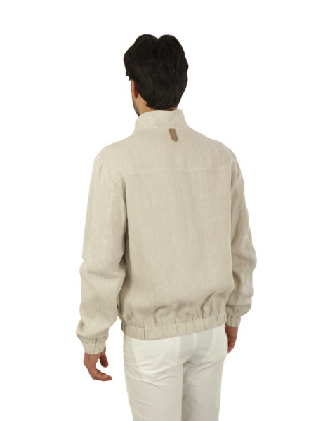 Giubbino Canali in Lino Sabbia