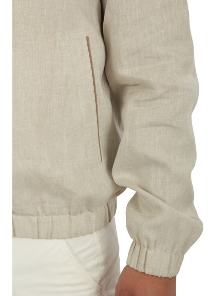 Giubbino Canali in Lino Sabbia