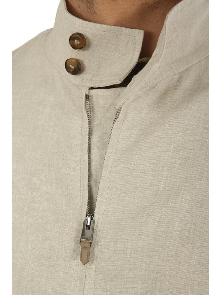Giubbino Canali in Lino Sabbia