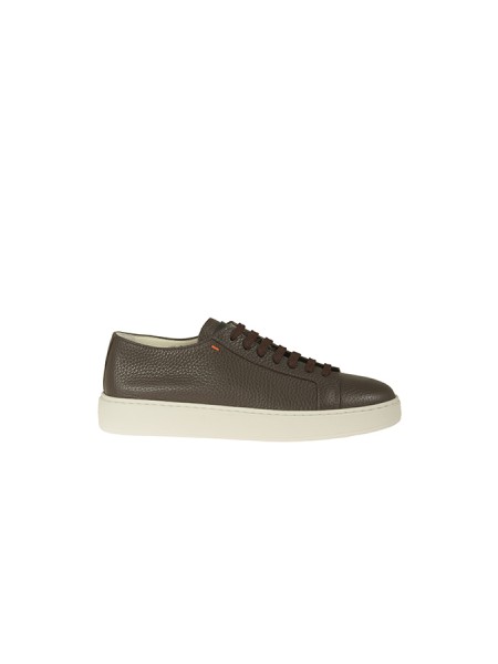 Sneakers Santoni in Pelle Bottalata Marrone
