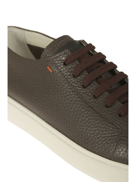 Calzature sneaker tomaia in pelle martellata fondo gomma