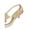 Scarpe Isabelle Paris slinback in pelle laminata tacco 30 suola in cuoio