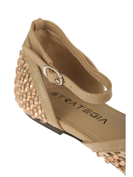 Scarpe Strategia Ballerina Gems Strass Bronzo