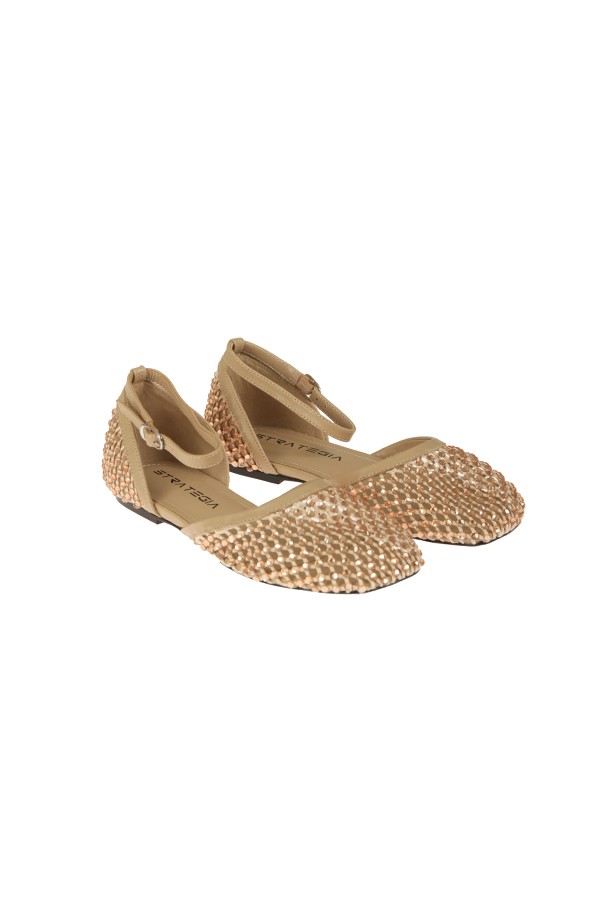 Scarpe Strategia Ballerina Gems Strass Bronzo