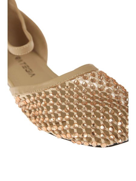 Scarpe Strategia Ballerina Gems Strass Bronzo