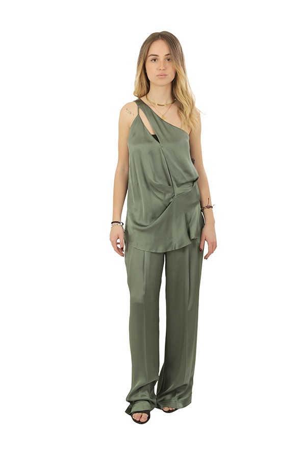Top Semicouture Carmita Verde Mare