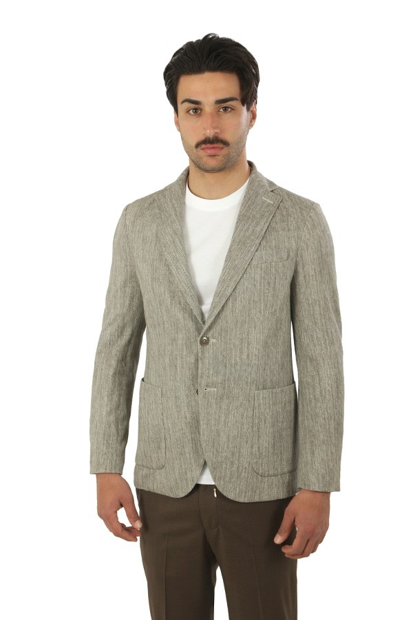 Giacca Circolo Diagonal Canvas Tortora