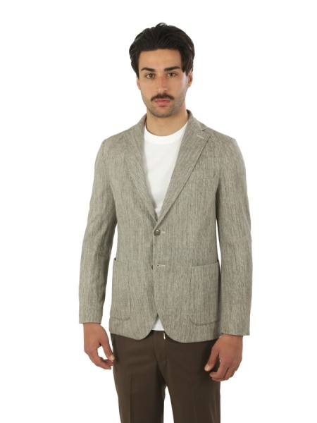 Giacca Circolo Diagonal Canvas Tortora