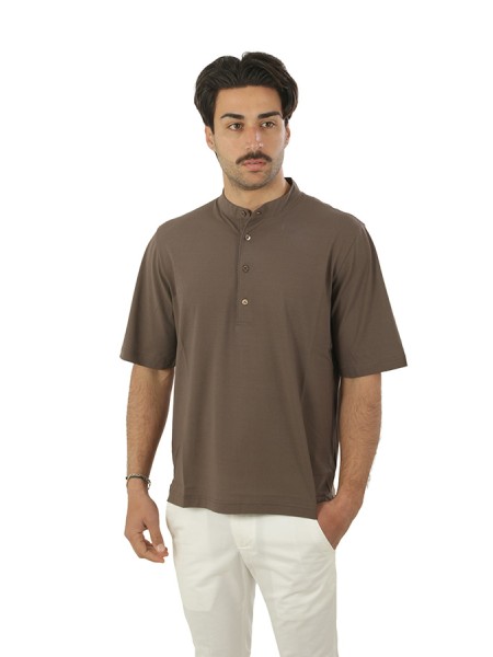 Abbigliamento m/m collo roreano 4bottoni jersey crepe 100%co