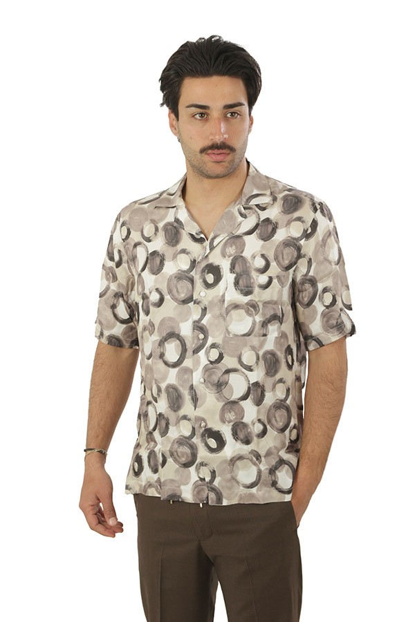 Camicia Tagliatore Marrone Fantasia