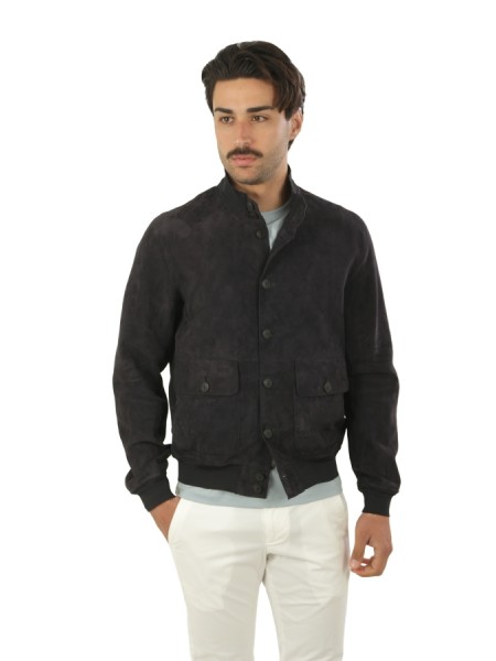 Giubbotto The Jackie in Suede Blu