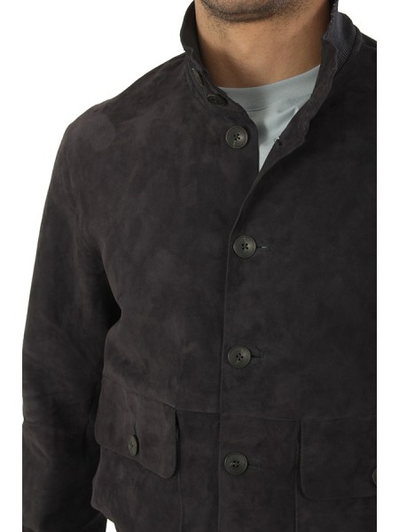 Giubbotto The Jackie in Suede Blu