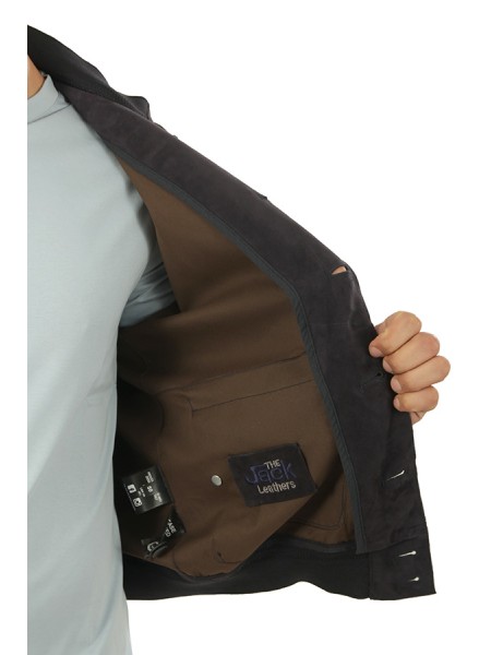 Giubbotto The Jackie in Suede Blu