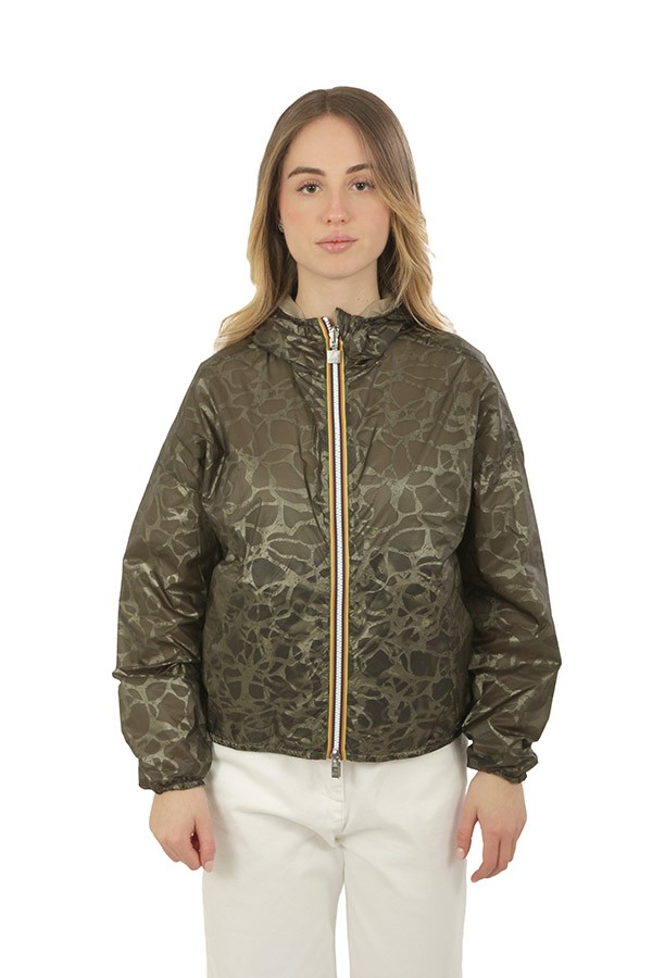 Giubbino K-Way Laurette Green/Beige