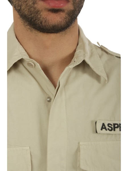 Camicia Aspesi Militare in Cotone Sasso