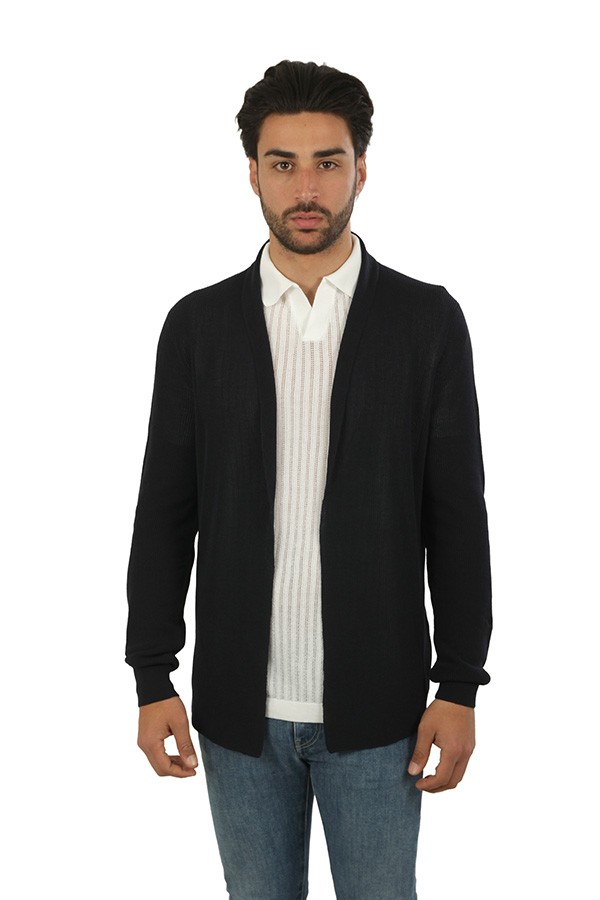 Maglia Roberto Collina Cardigan Blu Navy