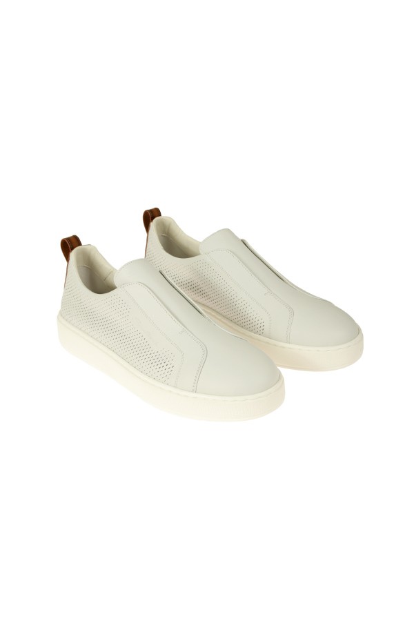Sneaker Santoni Slip-on Bianco