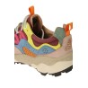Calzature sneaker in tessuto tecnico con inserti in suede plantare removibile fondo gomma