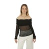 Maglia Roberto Collina Off Shoulder Nero