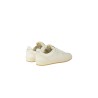 Bianco sneaker in pelle con dettaglio posteriore in tessuto e cuciture a vista.soletta interna imbottita estraibile,fodera tr