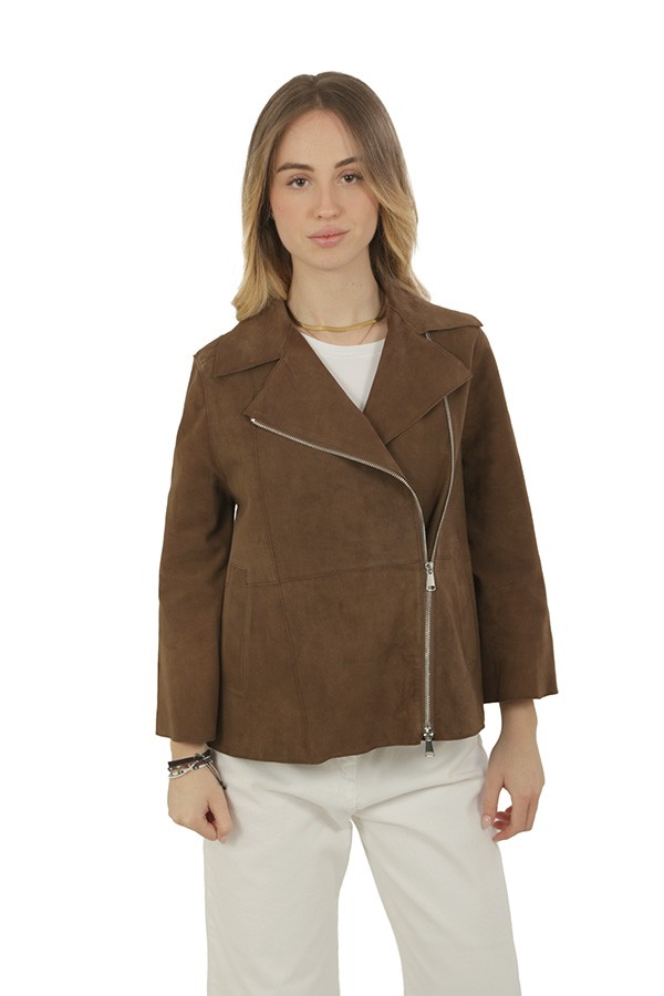 Giubbino The Jackie Gaia in Suede Marrone
