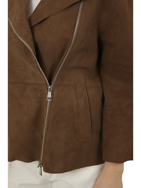 Giubbino The Jackie Gaia in Suede Marrone