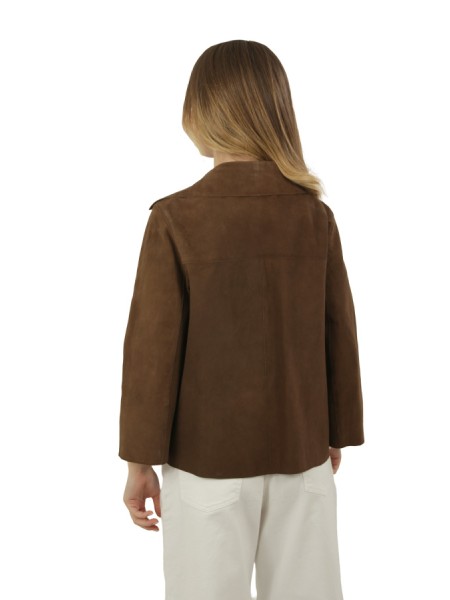 Giubbino The Jackie Gaia in Suede Marrone