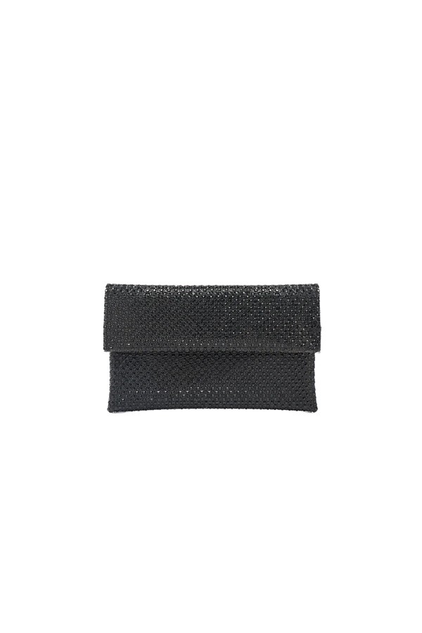 Accessori pochette morna con pannello in cristalli, tracolla sottile e chiusura metallica
