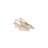 Calzature slinback phuket con strass suola in cuoio tacco 6,5cm