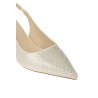 Calzature slinback phuket con strass suola in cuoio tacco 6,5cm