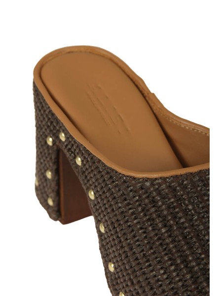 Scarpa Alibi Zoccolo in Rafia Brown