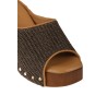 Calzature sandalo in raffia tacco 10cm fondo gomma
