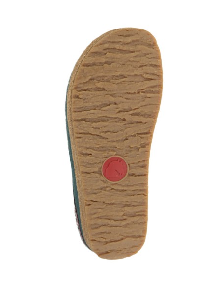 ciabatta HAFLINGER in feltro di lana color verde