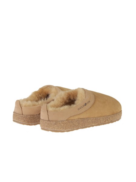 Pantofola HAFLINGER in camoscio beige