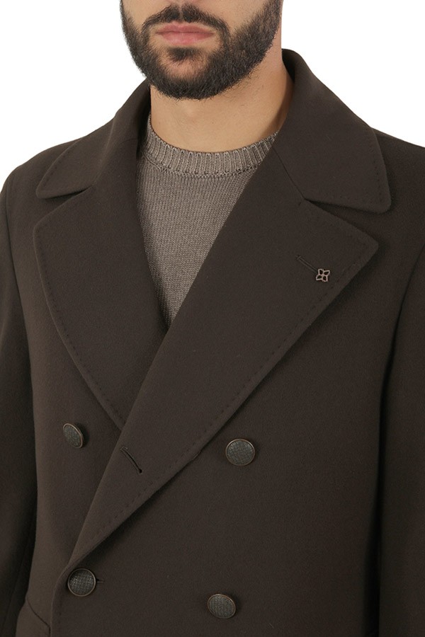 Dark Brown Double-breasted TAGLIATORE Coat