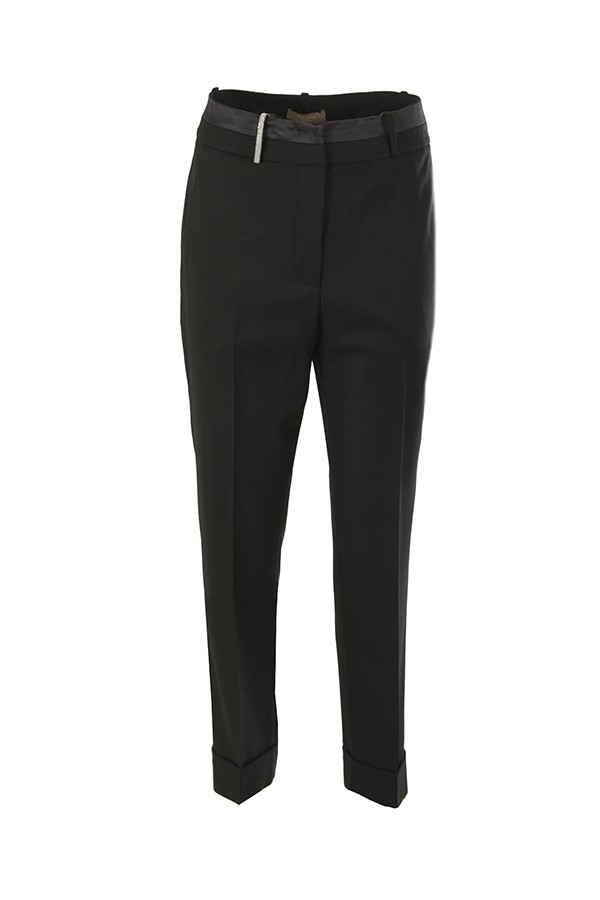 Pantalone Peserico slim in twill di pura lana