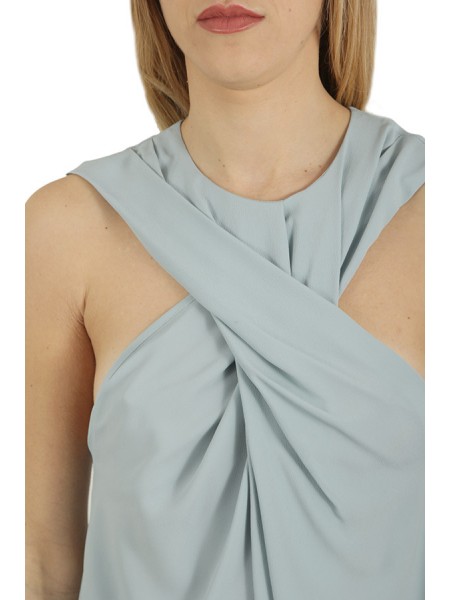 Top Erika Cavallini Iva in Crepe de Chine Ocean