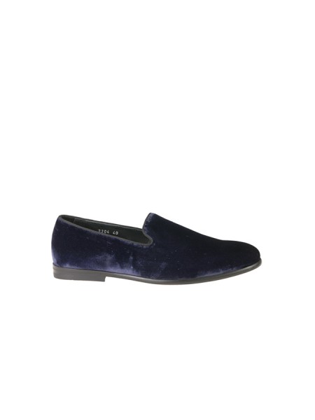 Doucal's moccasin in blue velvet