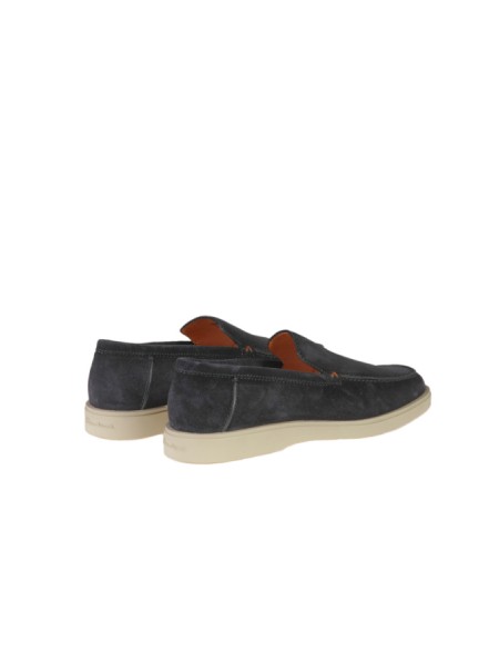 Mocassino Santoni in Suede Blu