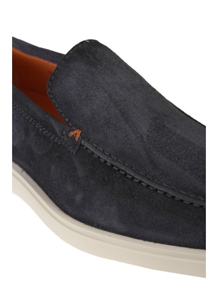 Mocassino Santoni in Suede Blu
