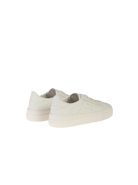 Sneaker Santoni Double buckle in Pelle Bianco