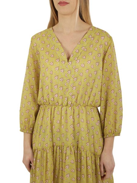 Vestito Anna Palmer lungo a fantasia Cedro