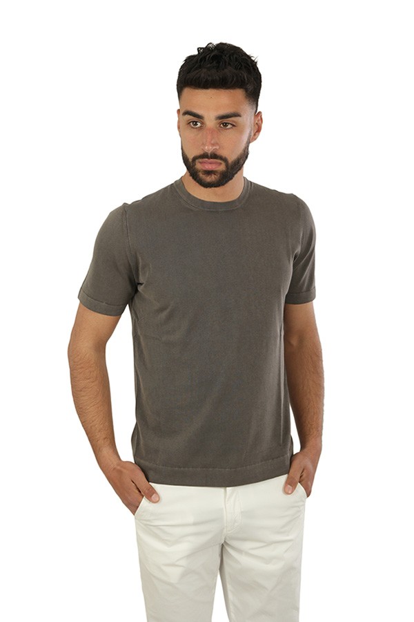T-shirt Drumohr in Cotone Fango