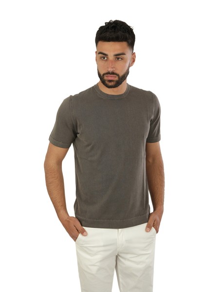 T-shirt Drumohr in Cotone Fango
