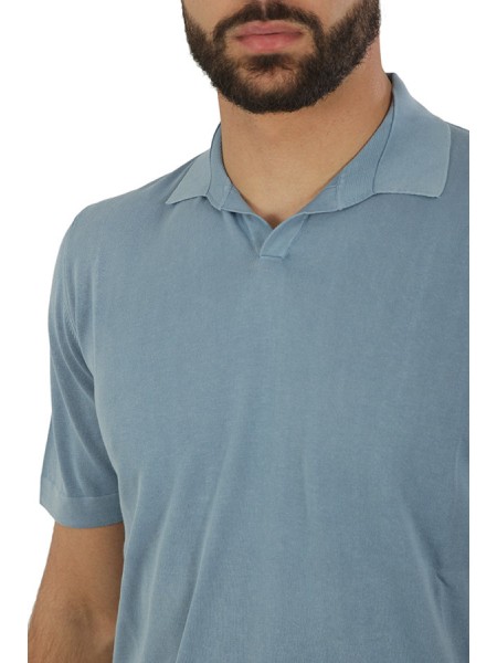Maglia Polo Drumohr in Cotone Celeste