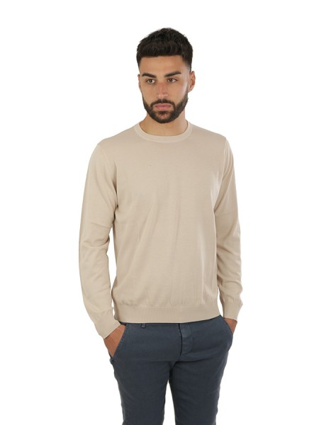 Crewneck sweater in cotton DRUMOHR sand