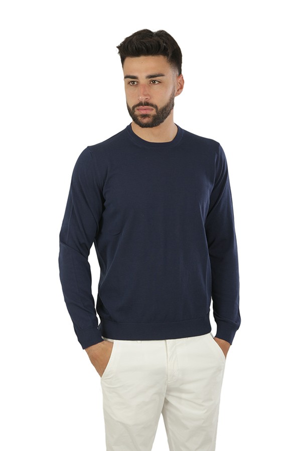 Maglia Drumohr Girocollo in cotone  Blu Navy