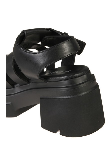 Sandalo Elena Iachi Stringato in Pelle Nero