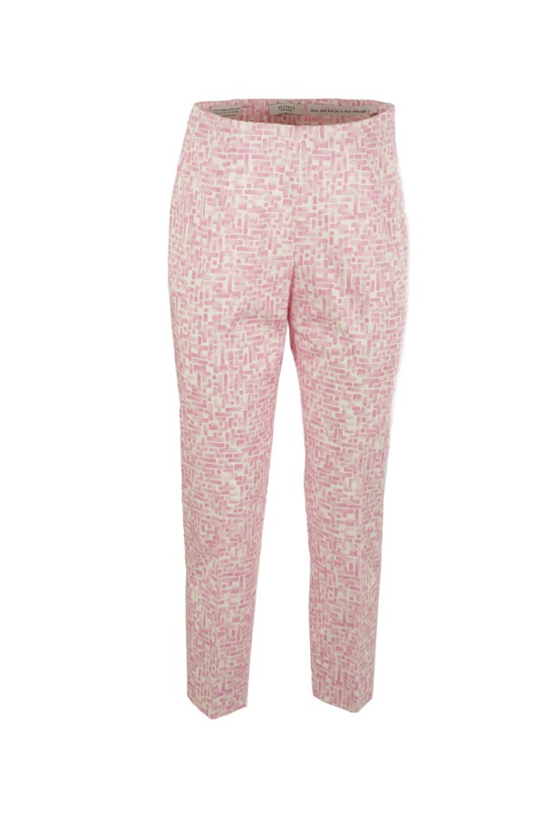 Pantalone Peserico stretch Fantasia Rosa/Bianco